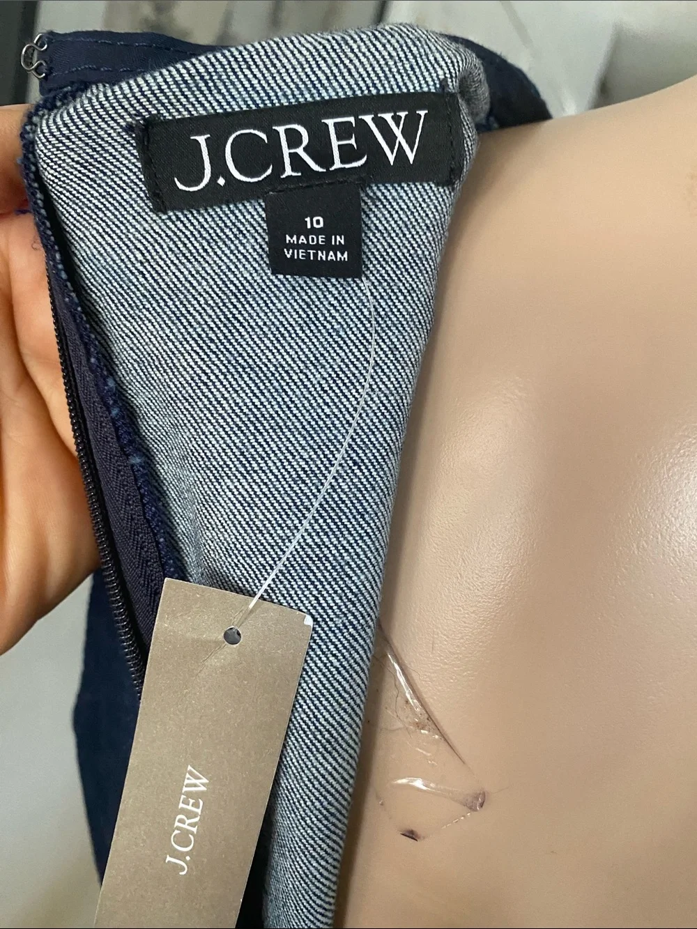 J. Crew Navy Denim Sleeveless Mini Dress gb3